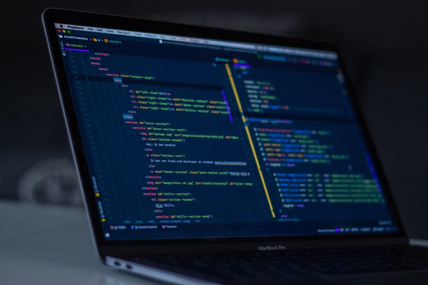 Quellcode auf einem Bildschirm